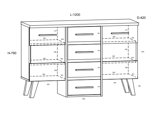 Svetainės baldų komplektas NOTTI 3 4