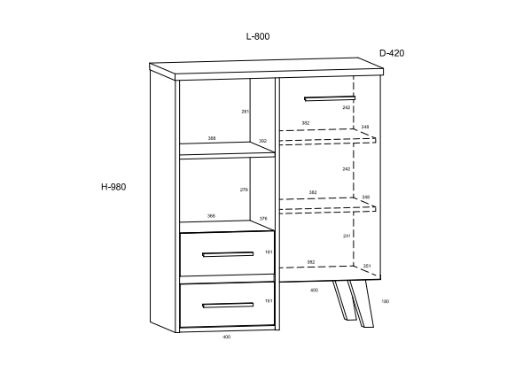 Svetainės baldų komplektas NORDIS 2 3 Svetainės baldų komplektas NORDIS 2 3