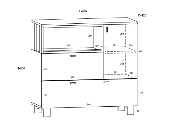 Svetainės baldų komplektas VEGAS 2 2