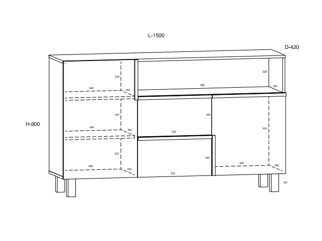 Svetainės baldų komplektas LARS 4 3