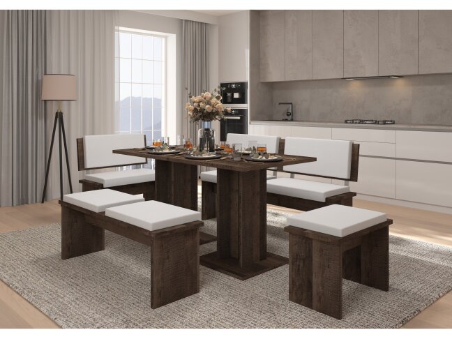 Valgomojo komplektas BOND didelis eko balta Valgomojo komplektas BOND didelis eko balta