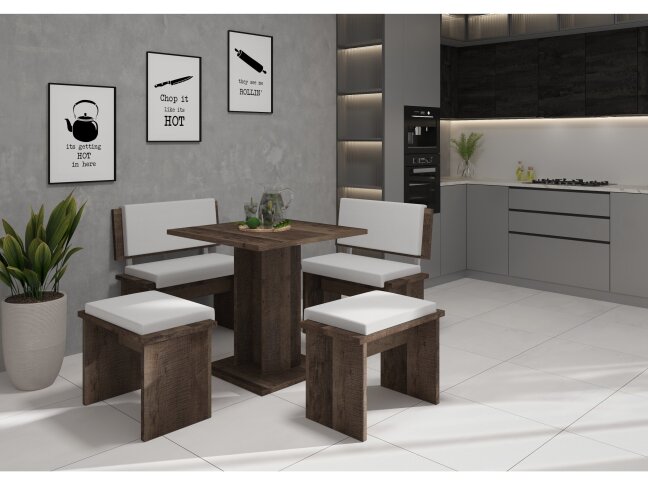 Valgomojo komplektas BOND mažas eko balta Valgomojo komplektas BOND mažas eko balta