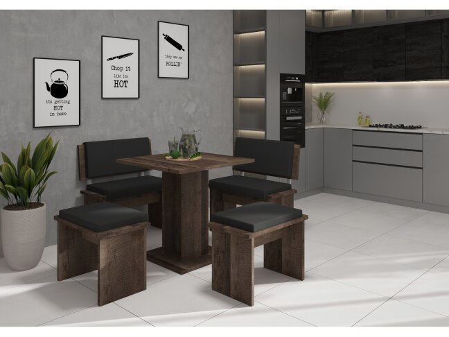 Valgomojo komplektas BOND mažas eko juoda