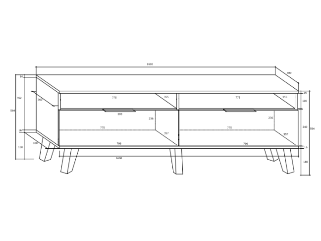 Svetainės baldų komplektas SVEN 4 4