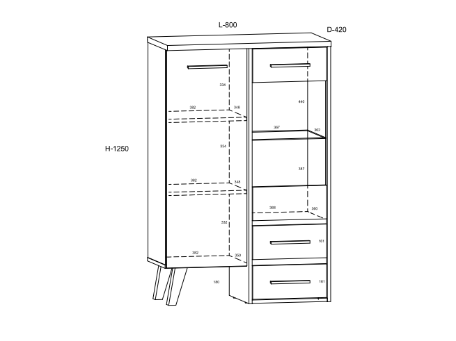 Svetainės baldų komplektas NORDIS 2 4