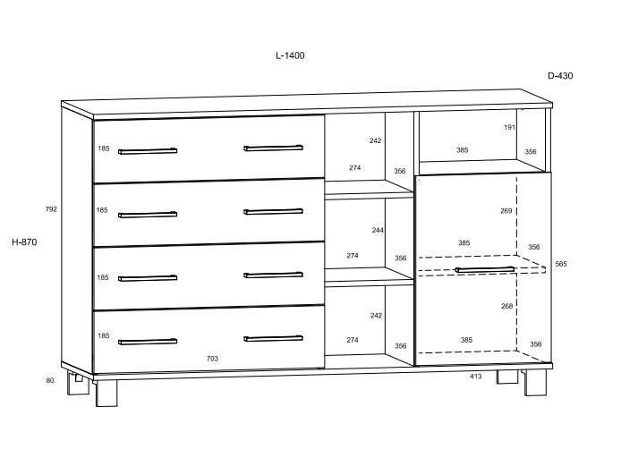 Svetainės baldų komplektas COOL 5 2