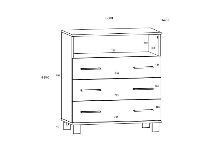 Svetainės baldų komplektas COOL 3 2