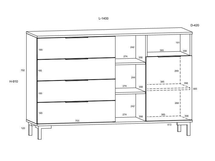 Svetainės baldų komplektas FRESH 5 1
