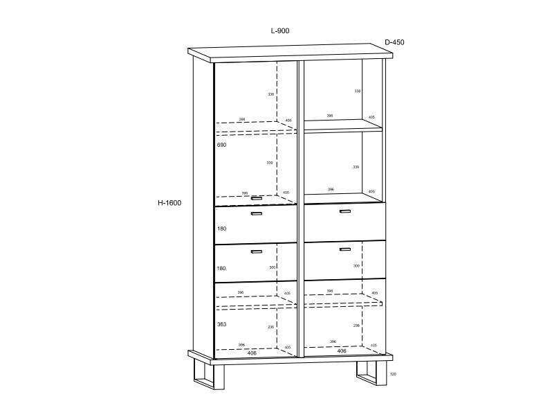 Svetainės baldų komplektas CROSS 1 5