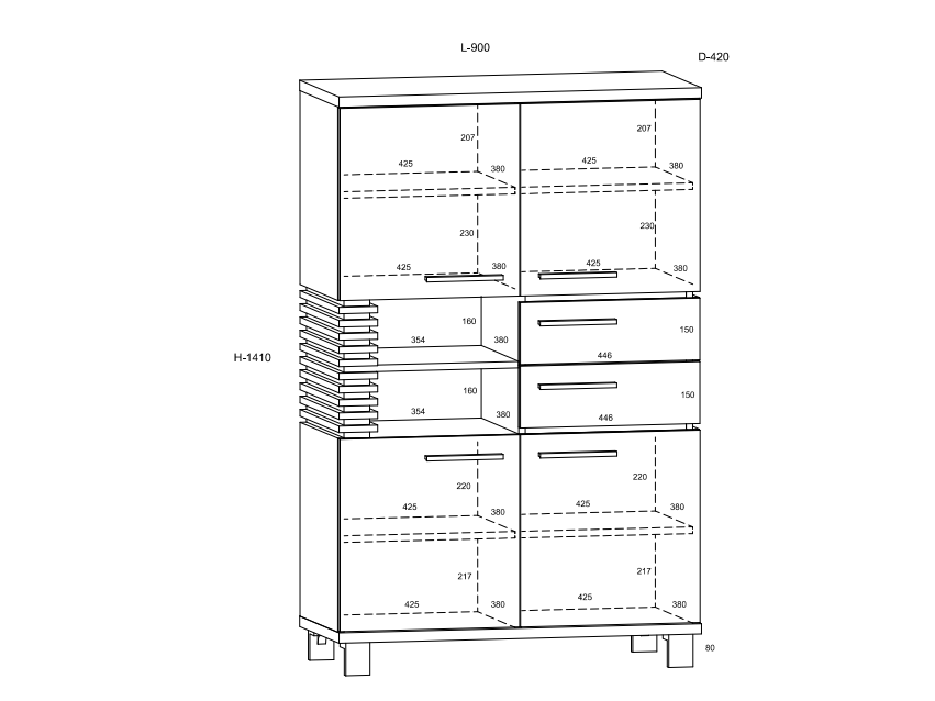 Svetainės baldų komplektas LAMIR 1 5