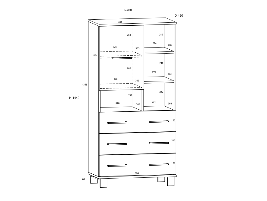Svetainės baldų komplektas COOL 5 4