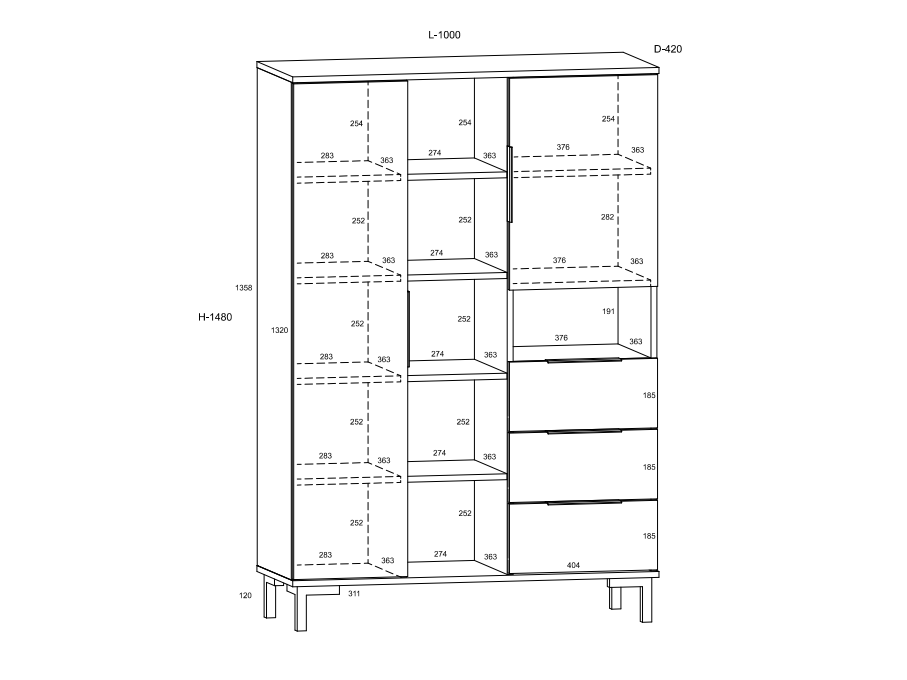 Svetainės baldų komplektas FRESH 3 5