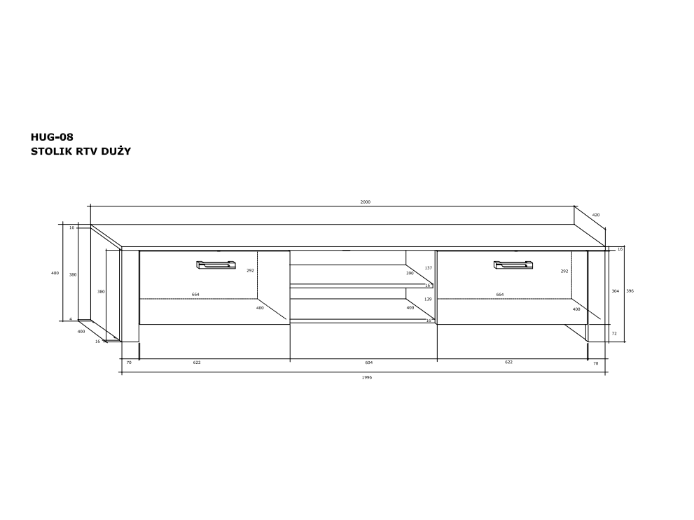 Svetainės baldų komplektas HUGO 4 4