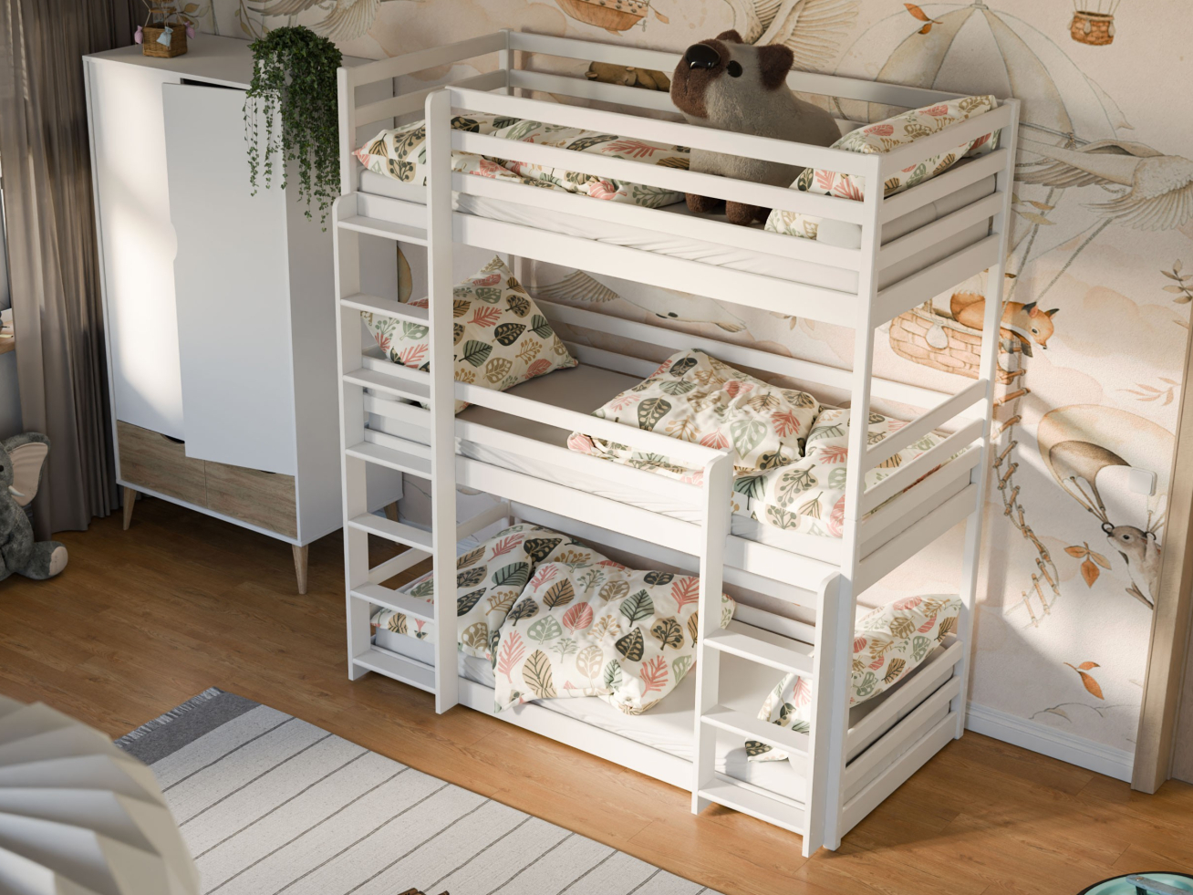 Triaukštė vaikiška lova TED 80x200 1 Triaukštė vaikiška lova TED 80x200 1