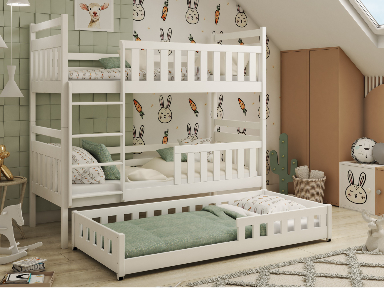 Trivietė vaikiška lova OLIWIA 80x160 5 Trivietė vaikiška lova OLIWIA 80x160 5