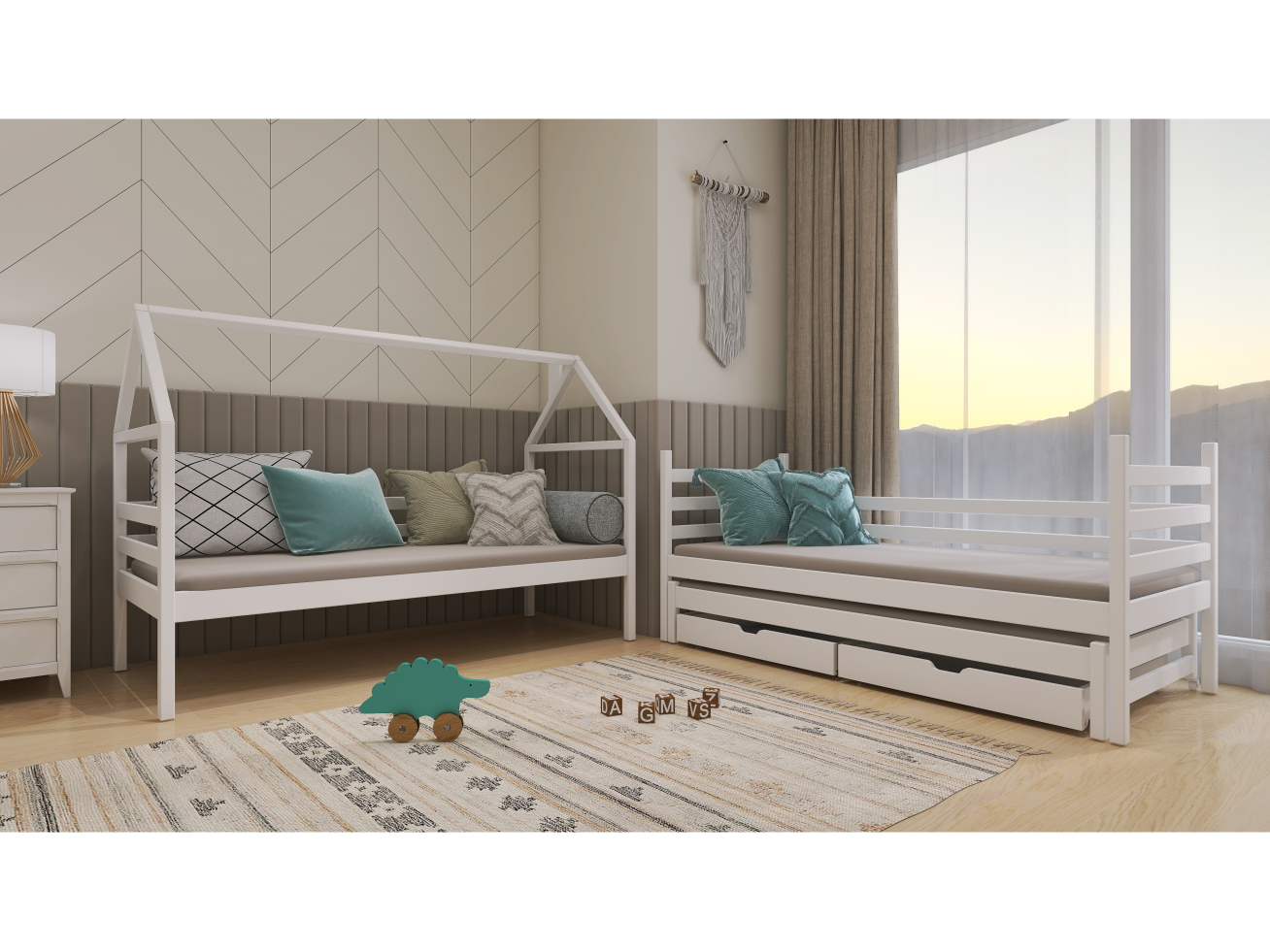 Trivietė vaikiška lova su stalčiais DALIA 80x160 1 Trivietė vaikiška lova su stalčiais DALIA 80x160 1