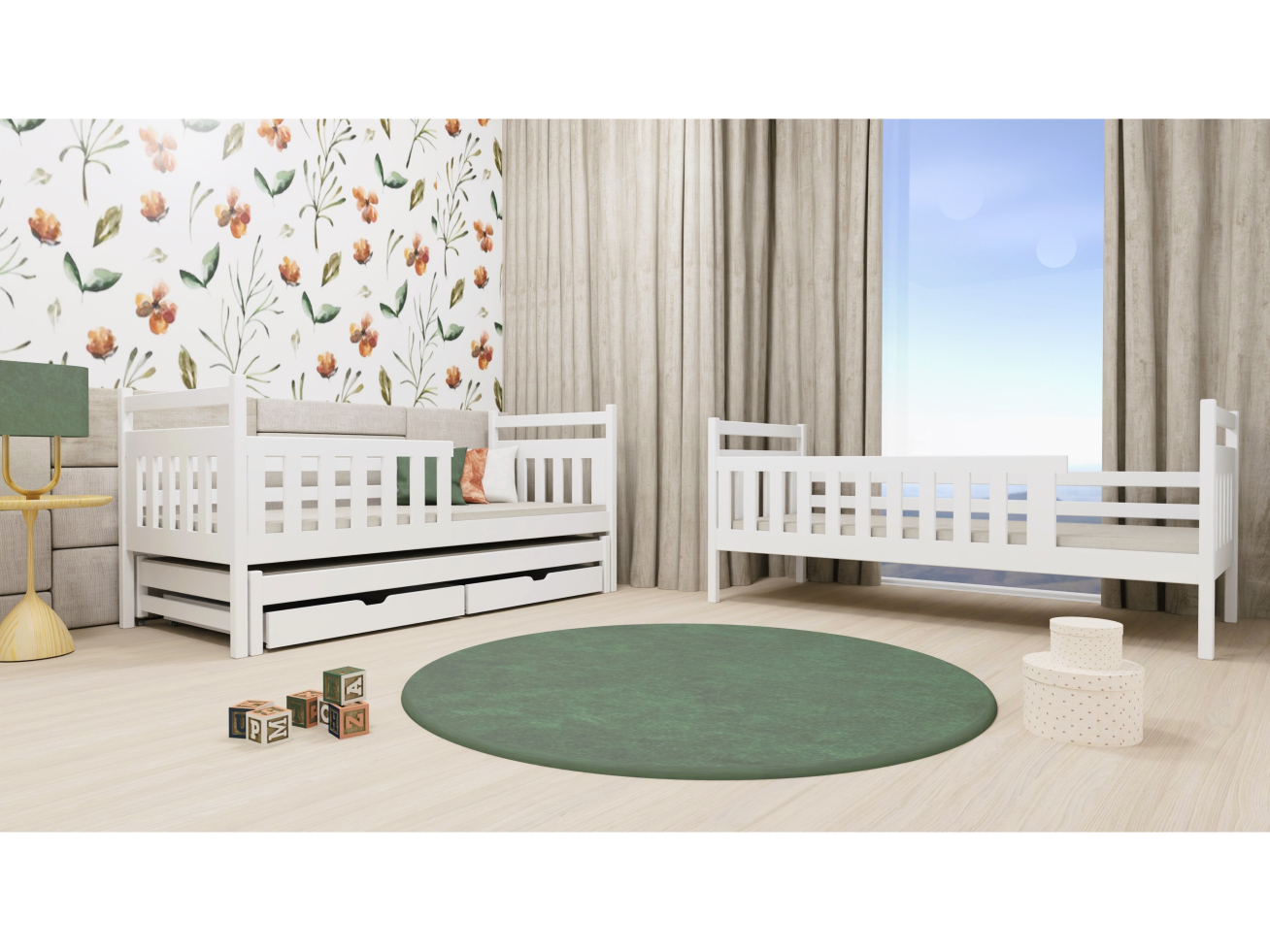 Trivietė vaikiška lova su stalčiais KLARA 90x200 2