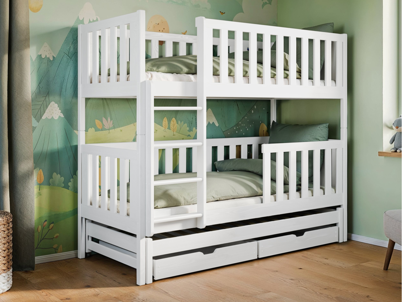 Trivietė vaikiška lova su stalčiais LEA 80x160 2