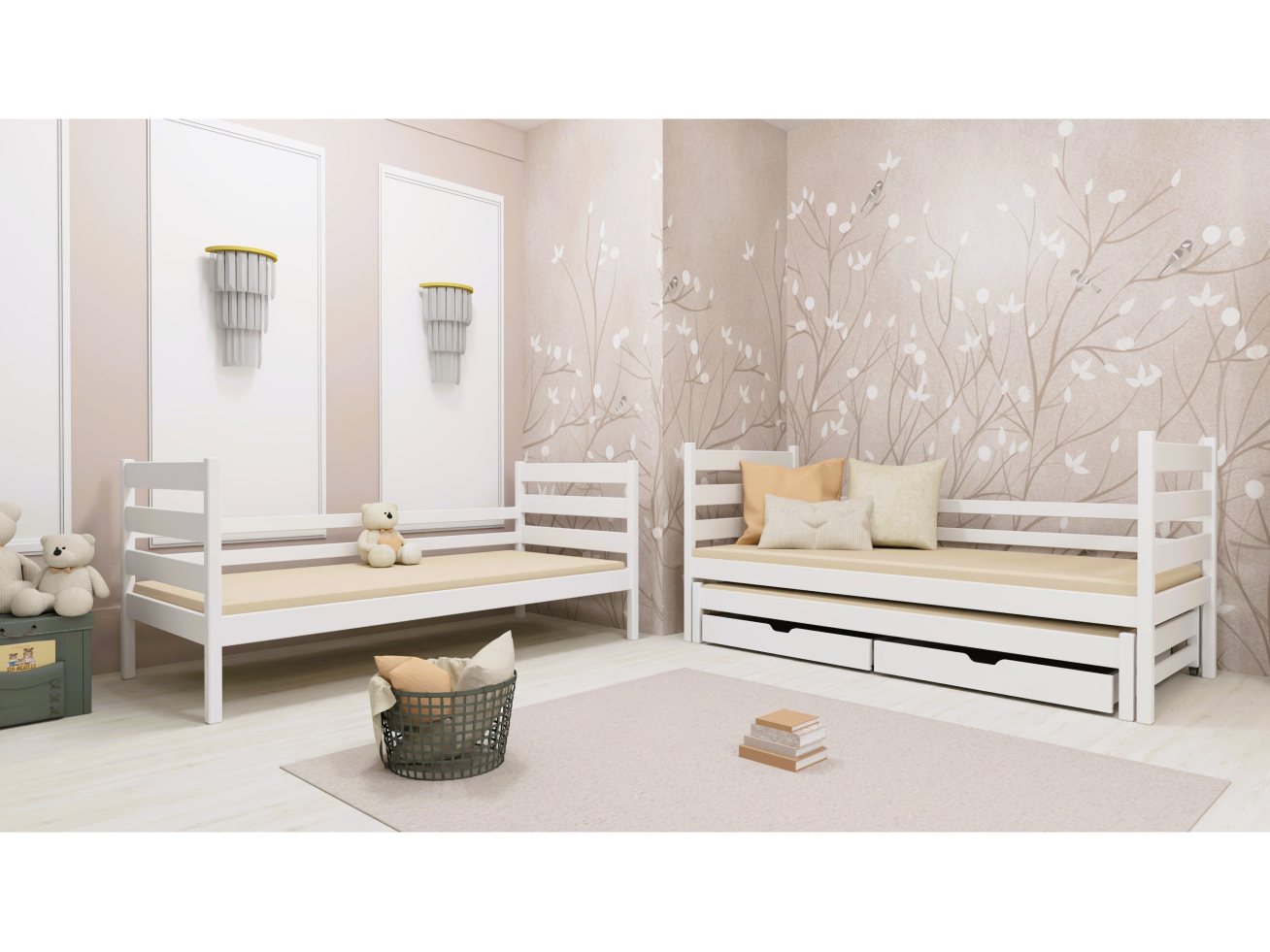 Trivietė vaikiška lova su stalčiais TOMI 90x190 1