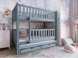 Trivietė vaikiška lova su stalčiais AGATHA 80x180