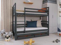 Trivietė vaikiška lova su stalčiais ALAN 80x200