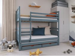 Trivietė vaikiška lova su stalčiais ALAN 80x200