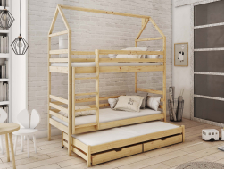 Trivietė vaikiška lova su stalčiais DALIA 80x160