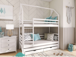 Trivietė vaikiška lova su stalčiais DALIA 80x180