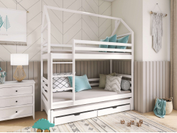 Trivietė vaikiška lova su stalčiais DALIA 80x200