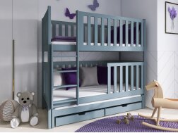 Trivietė vaikiška lova su stalčiais EMILKA 80x180