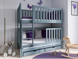 Trivietė vaikiška lova su stalčiais EMILKA 90x190