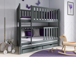 Trivietė vaikiška lova su stalčiais EMILKA 90x200