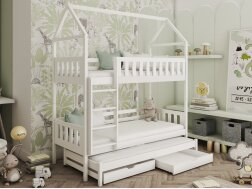 Trivietė vaikiška lova su stalčiais IGA 80x200