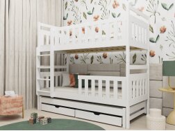 Trivietė vaikiška lova su stalčiais KLARA 80x160