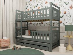 Trivietė vaikiška lova su stalčiais KLARA 80x180