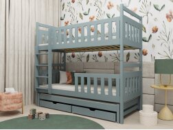 Trivietė vaikiška lova su stalčiais KLARA 80x180