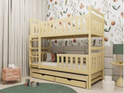 Trivietė vaikiška lova su stalčiais KLARA 80x180