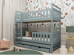 Trivietė vaikiška lova su stalčiais KLARA 80x200