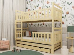 Trivietė vaikiška lova su stalčiais KLARA 80x200