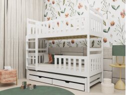 Trivietė vaikiška lova su stalčiais KLARA 80x200