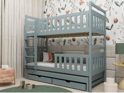 Trivietė vaikiška lova su stalčiais KLARA 90x190