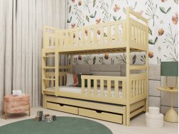 Trivietė vaikiška lova su stalčiais KLARA 90x190