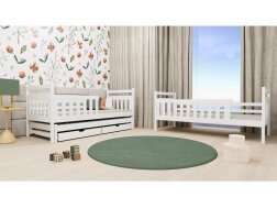 Trivietė vaikiška lova su stalčiais KLARA 90x190