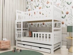 Trivietė vaikiška lova su stalčiais KLARA 90x190