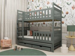 Trivietė vaikiška lova su stalčiais KLARA 90x200