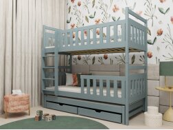 Trivietė vaikiška lova su stalčiais KLARA 90x200
