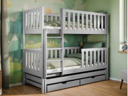 Trivietė vaikiška lova su stalčiais LEA 80x160