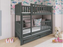 Trivietė vaikiška lova su stalčiais LEA 80x180