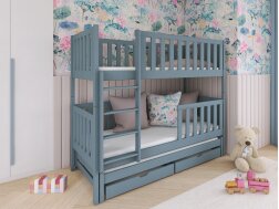Trivietė vaikiška lova su stalčiais LEA 80x180