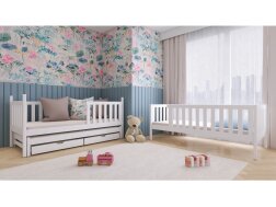 Trivietė vaikiška lova su stalčiais LEA 90x190